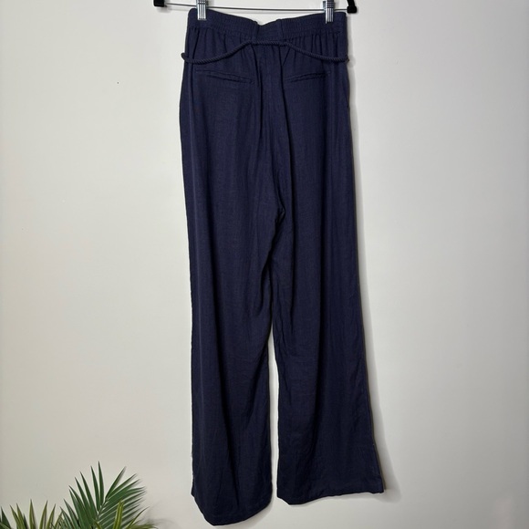 Heartloom Niantic Pant in Navy Wide Leg Tie Waist - Picture 5 of 6